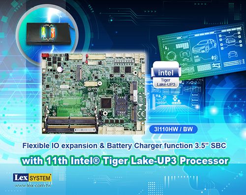 3I110HW/ 3I110BW - Flexible IO expansion & Battery Charger function 3.5" SBC with 11th Intel&reg; Tiger Lake-UP3 Processor 