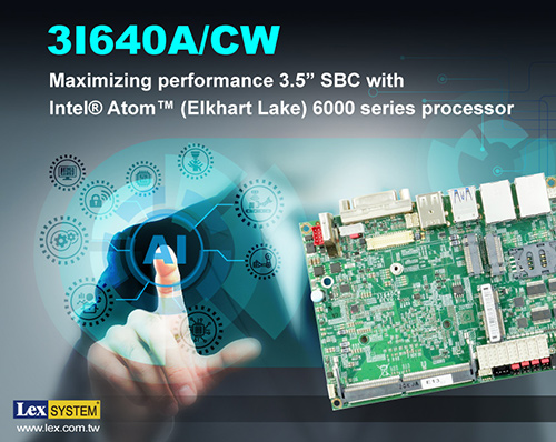 3I640A/CW - Maximizing performance 3.5” SBC with Intel® Atom™ (Elkhart Lake) 6000 series processor