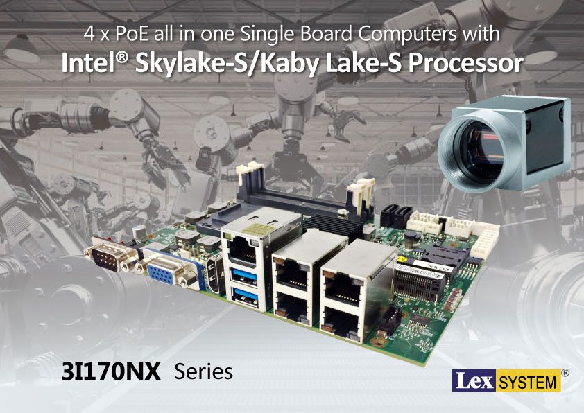 3I170NX - 4 x PoE all in one Single Board Computers with Intel® Skylake-S/Kaby Lake-S Processor