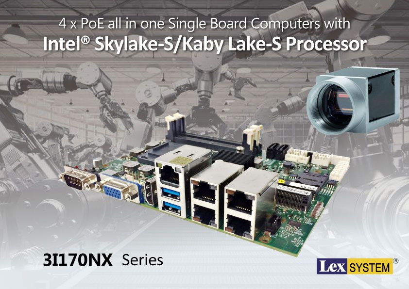 3I170NX - 4 x PoE all in one Single Board Computers with Intel&reg; Skylake-S/Kaby Lake-S Processor