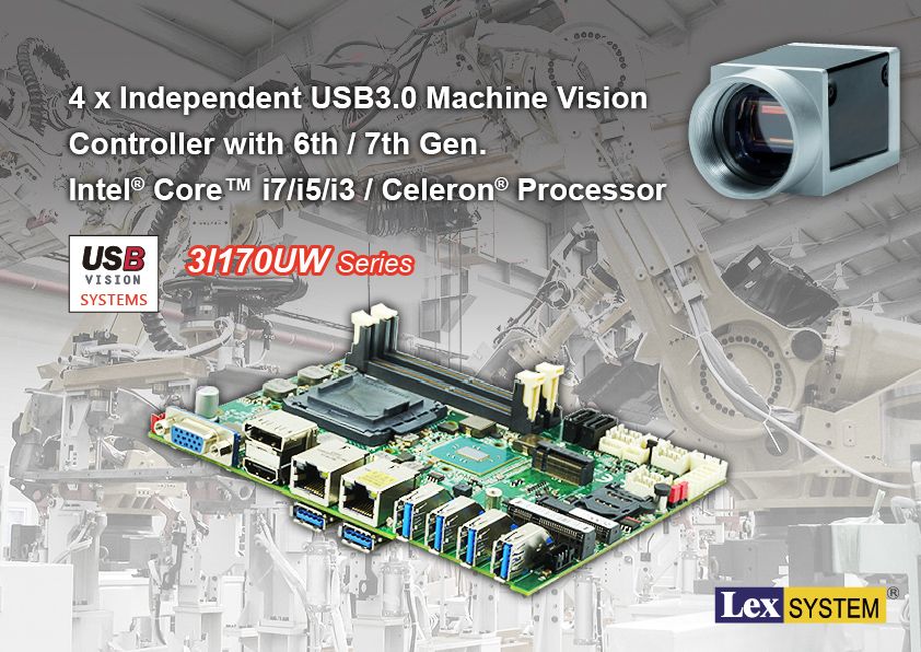 3I170UW - 4 x Independent USB3.0 Machine Vision Controller with 6th / 7th Gen. Intel® Core™ i7/i5/i3 / Celeron® Processor