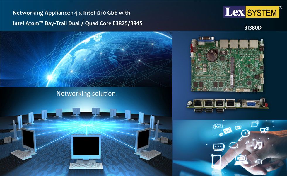 3I380D - Intelligent network Appliance with Intel Atom&trade; Bay-Trail Single / Quad Core E3815/3845