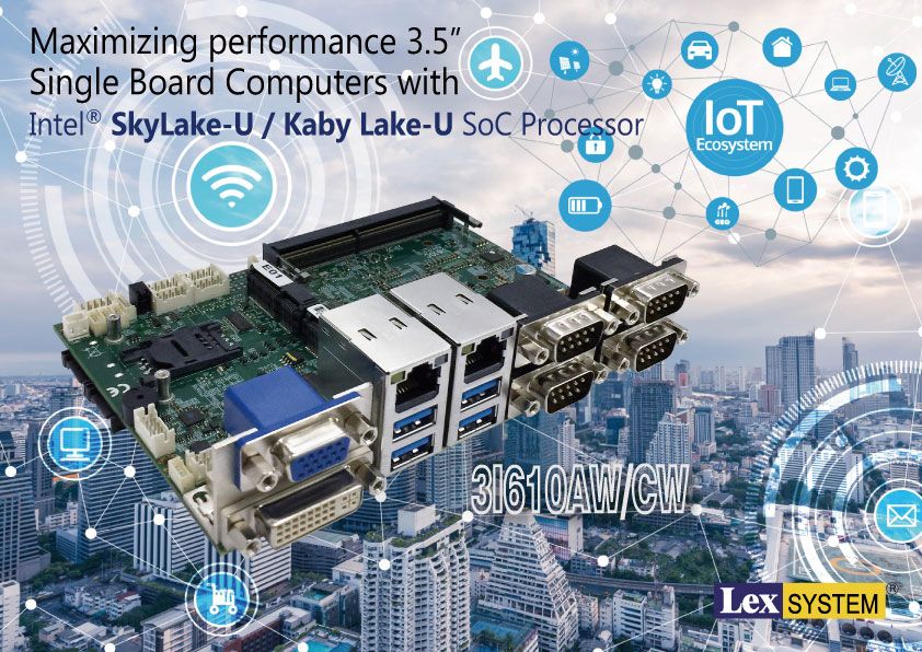 3I610AW/ 3I610CW - Maximizing performance 3.5” Single Board Computers with Intel® SkyLake-U / Kaby Lake-U SoC Processor